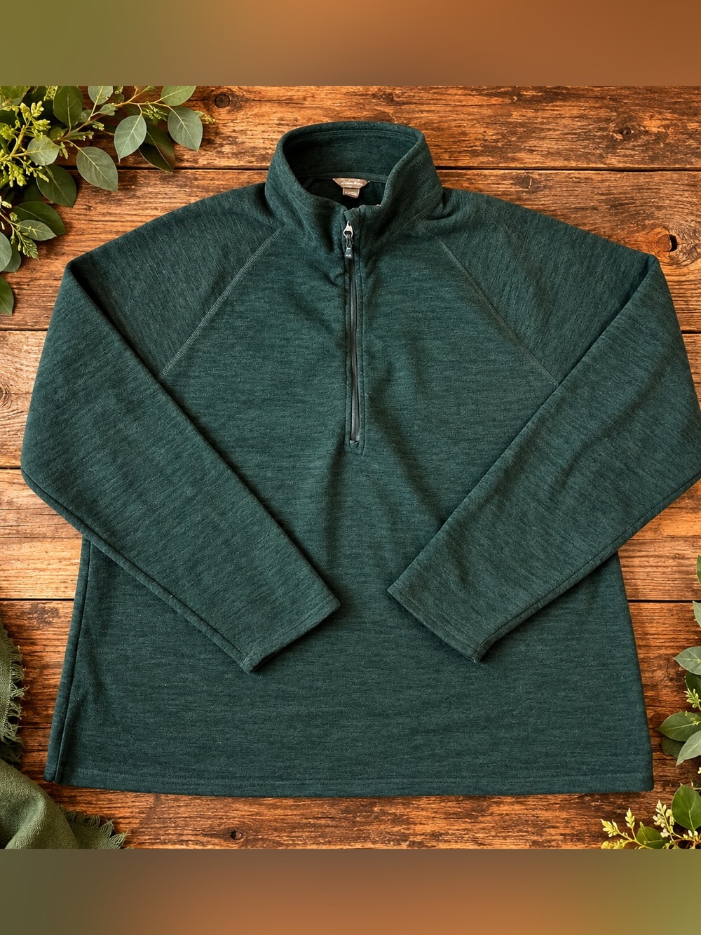 Eddie Bauer Women’s XXL Green Quarter Zip Fleece Pullover
